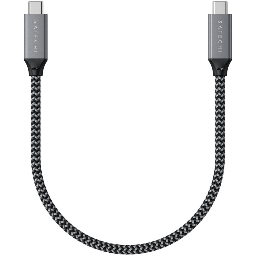 Cablu impletit USB-C to USB-C Satechi 40 Gbps 25cm, Gri