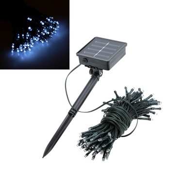 Ghirlanda luminoasa solara 10m Timeless Tools pentru gradina cu 100 LED, Alb-rece Ghirlanda luminoasa solara 10m Timeless Tools pentru gradina cu 100 LED, Alb-rece