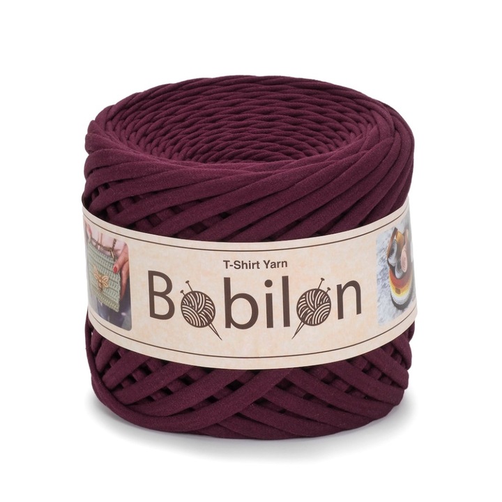 Banda textila Bobilon Mini, 5-7 mm, culoare Marsala