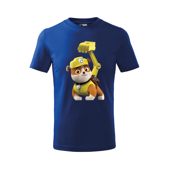 Tricou personalizat, model clasic, "Patrula Catelusilor- Rubble", Albastru, Marime XXL