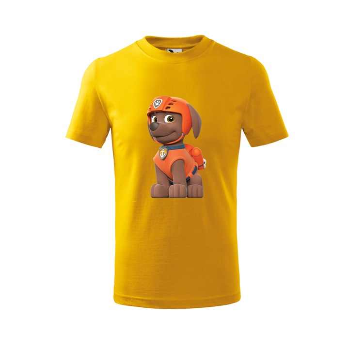 Tricou personalizat, model clasic, "Patrula Catelusilor- Zuma", Galben, Marime XXL