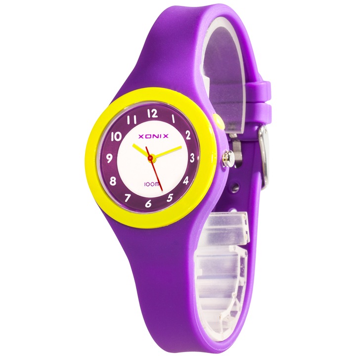 Ceas femei si fete Xonix, analog, iluminat de fundal, rezistenta la apa 100m, Violet