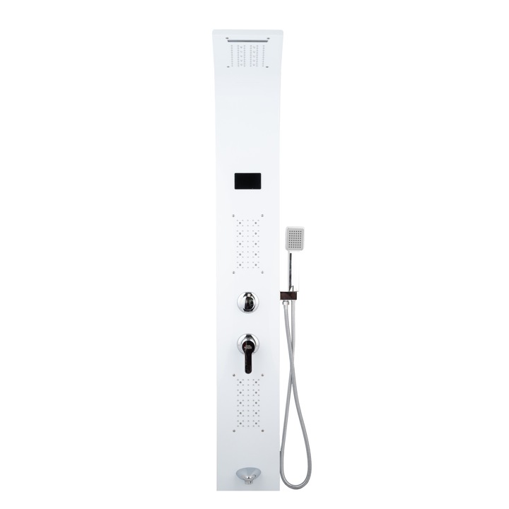 Душ панел Angel Genesis, с водопад и LED, бял, 5 функции