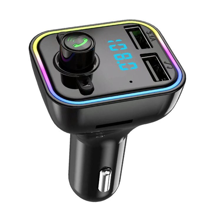 FM Трансмитер Zik, G37 Bluetooth Kit, MP3, Мултифункционален, Bluetooth, черен