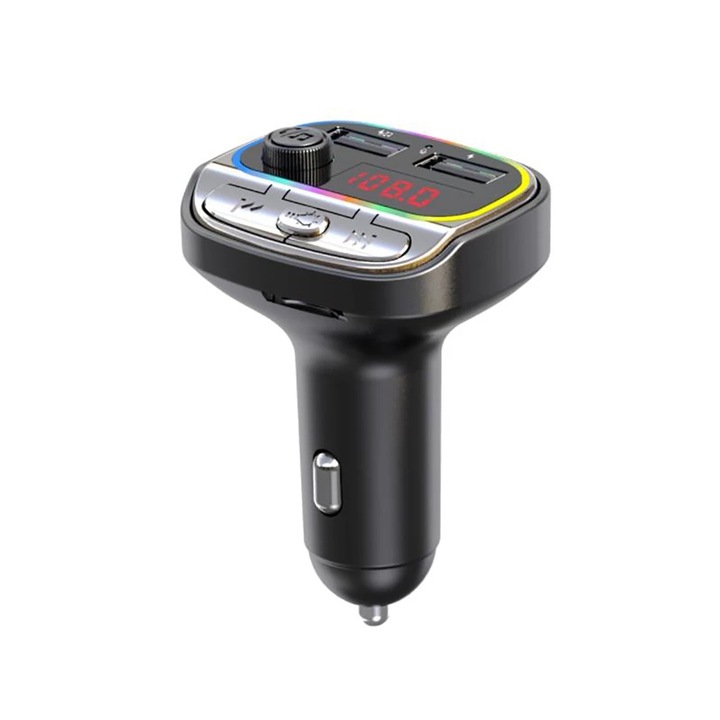 FM Трансмитер Zik, C21 Bluetooth Kit, MP3, Мултифункционален, Bluetooth, черен