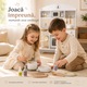 Bucatarie Pentru Copii, Din Lemn de Calitate Superioara, Include Plita cu Doua Arzatoare, Cuptor, Chiuveta, cu Spatiu de Depozitare, Cuptor cu Microunde, Accesorizata Complet, Vopsea pe Baza de Apa, Indiggo, 85Cm Inaltime, Alb/Gri