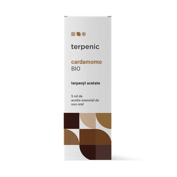 Supliment alimentar Ulei de cardamom bio, Terpenic Labs, Pentru sistemul muscular/respirator, 5ml