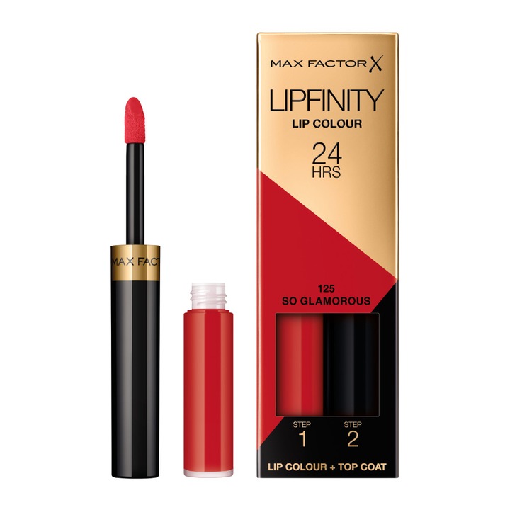 Ruj rezistent la transfer Max Factor Lipfinity Lip Colour 24H, 125 So Glamorous, 4,2 g