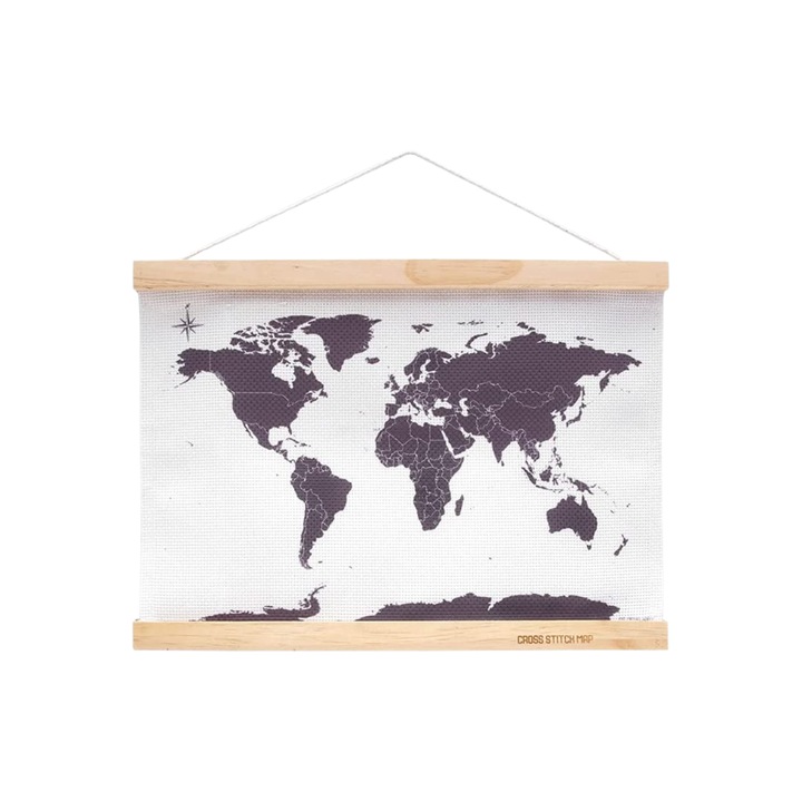 Kit Broderie Suck Uk, Harta Cu Punct In Cruce, Accesorii