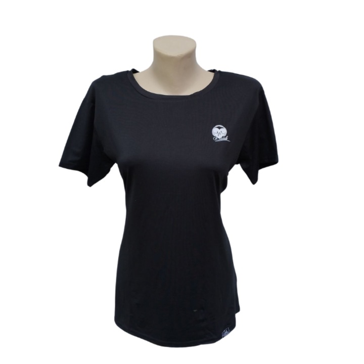Tricou lejer cu decolteu la baza gatului pentru fitness, Negru