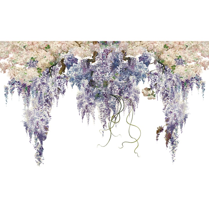 Fototapet Floral, Flori Mov, Fantezie, Lavabil, Vlies, 150 x200cm