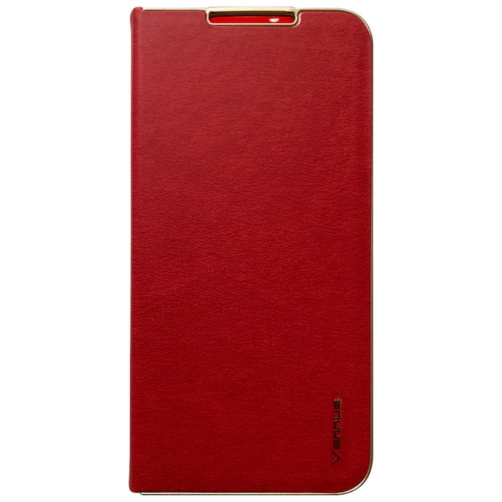 Husa de protectie, Vennus, Compatibila cu Samsung Galaxy S22, Rosu/Auriu