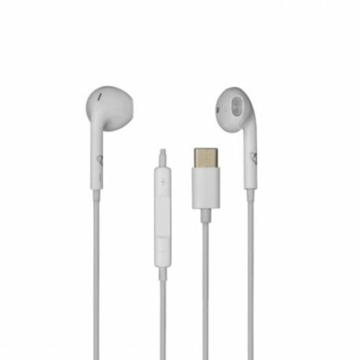 Слушалки S-BOX EP-TC055W, Type-C, бели
