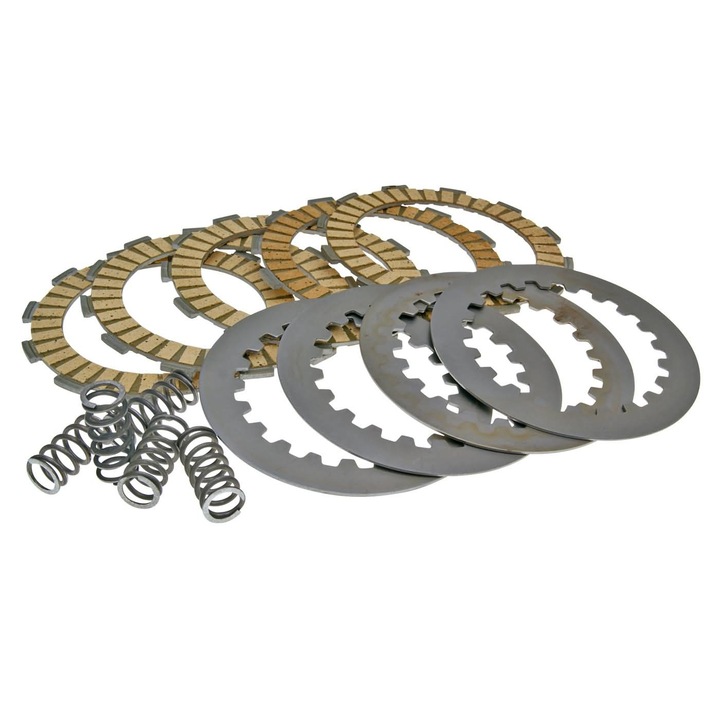 Set de discuri ambreiaj intarit, Polini, Derbi Senda Gpr/Aprilia Rs Rx Sx/Gilera Rcr, Smt, Argintiu/Auriu