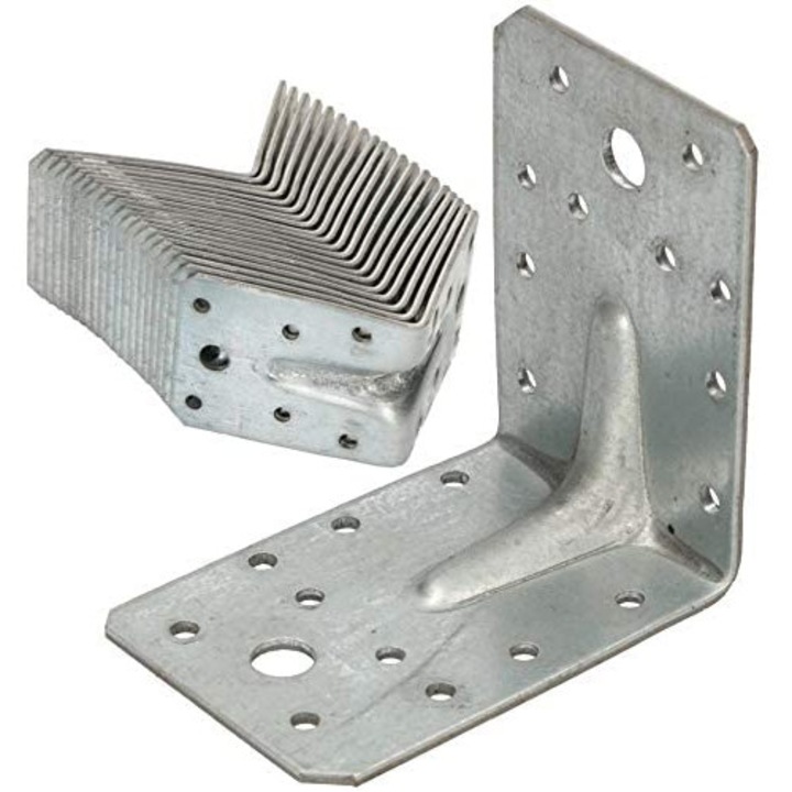 Set 25 coltare metalice mobilier, Kotarbau, 90x90x65 mm, Argintiu