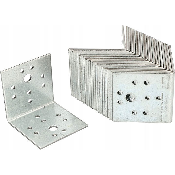 Set 50 coltare metalice mobilier, Kotarbau, 50x50x50 mm, Argintiu