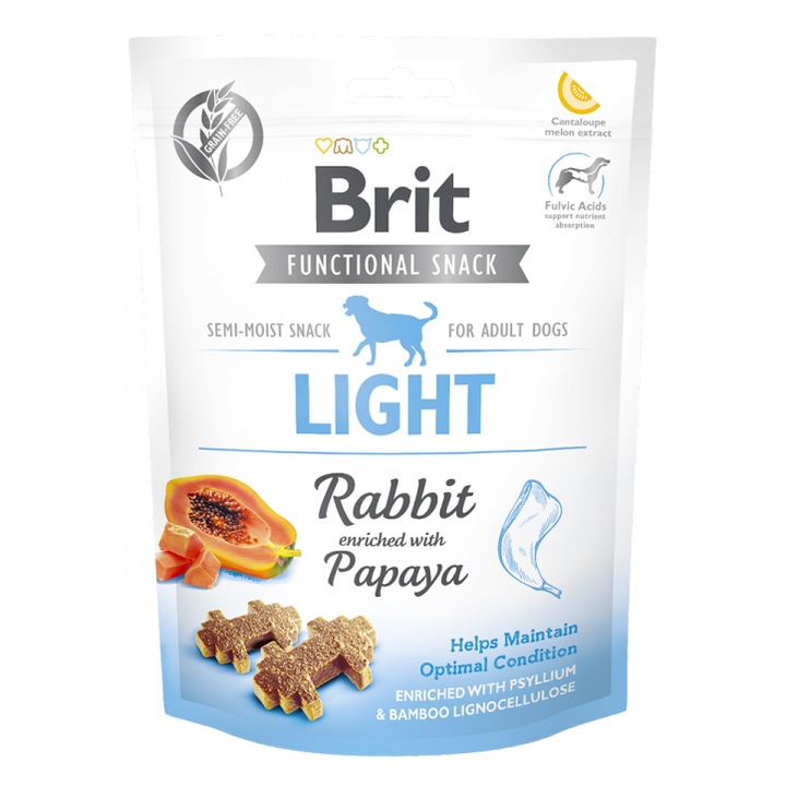 Brit Dog Snack Light Papajával dúsított nyúlhús, 150 g