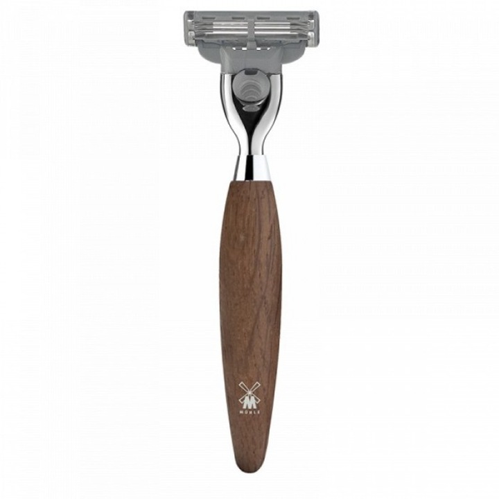 Aparat de ras Muehle compatibil Mach3 maner lemn stejar R873 M3