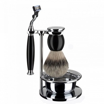Set de barbierit Muehle aparat ras Mach3,pamatuf par bursuc,maner rasina S93K44S Set de barbierit Muehle aparat ras Mach3,pamatuf par bursuc,maner rasina S93K44S