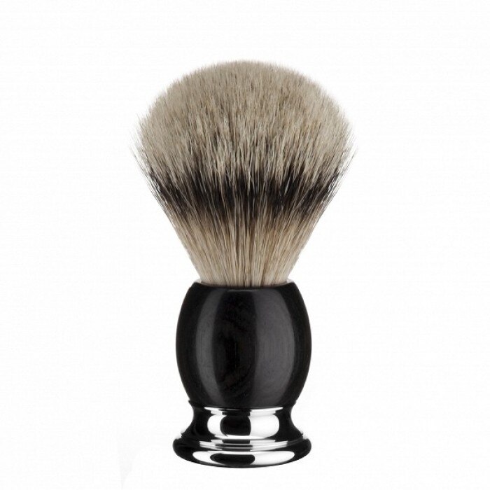 Pamatuf Muehle Silvertip Badger cu par de bursuc si maner African Blackwood 93H85