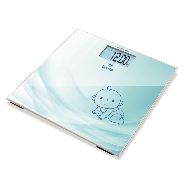 Cantar corporal Daga BT 200, 150 kg, functie TARA, 30x30 cm, display XXL, retroiluminat, design slim, Albastru