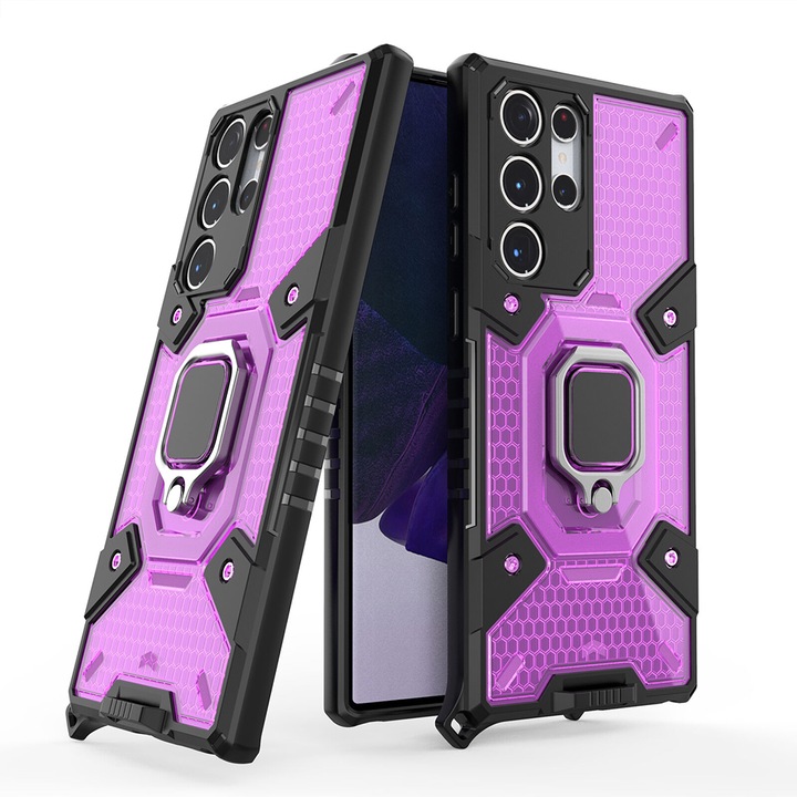 Кейс за Samsung Galaxy S23 Ultra, Techsuit Honeycomb Armor, Rose-Violet