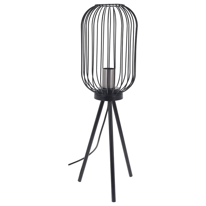 Lampa de masa, 60x17.5 cm, 40 W, Soclu E27, Metal, Negru