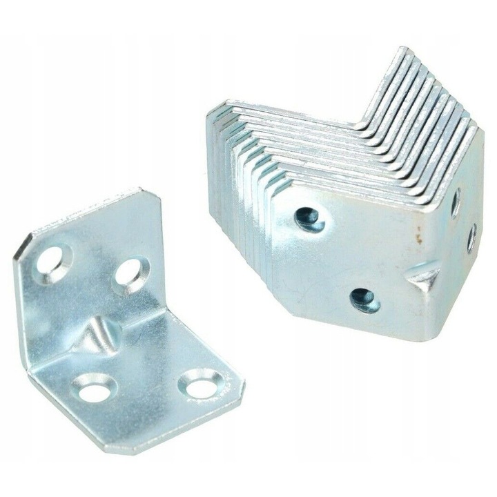 Set 25 coltare mobilier, Kotarbau, Otel zincat, 25x25x25 mm, Argintiu