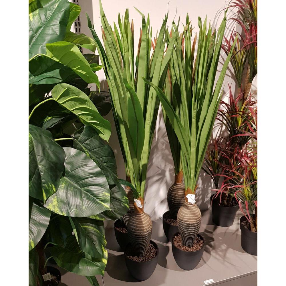 Yuka decorativa artificiala, In ghiveci, 120 cm, Plastic, Verde