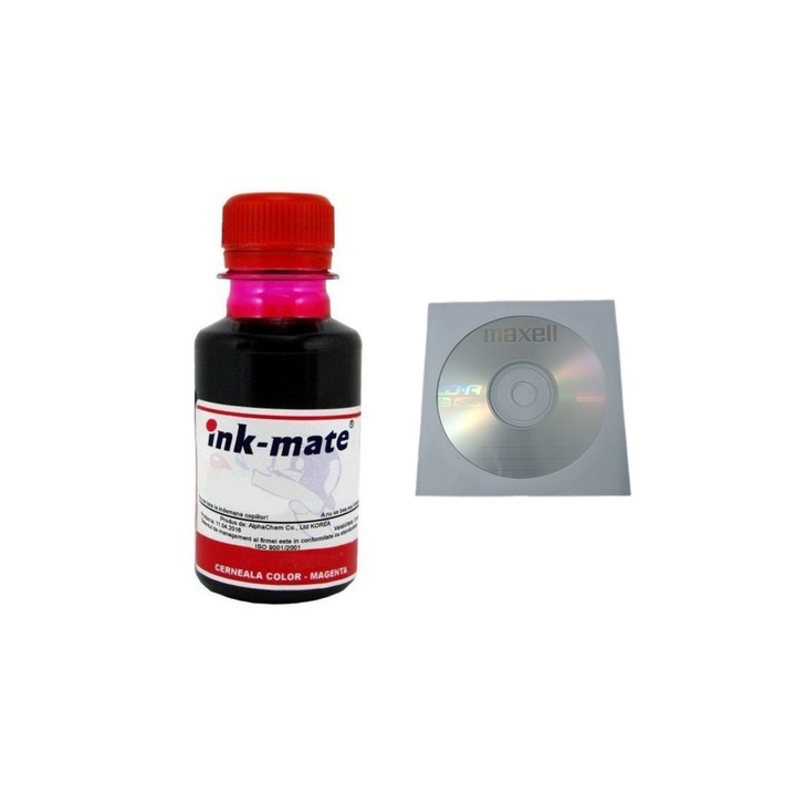 Ink-Mate tintapalack kompatibilis Canon 1x100ml GI-46M Magenta, 1db Maxell Cdr borítékkal