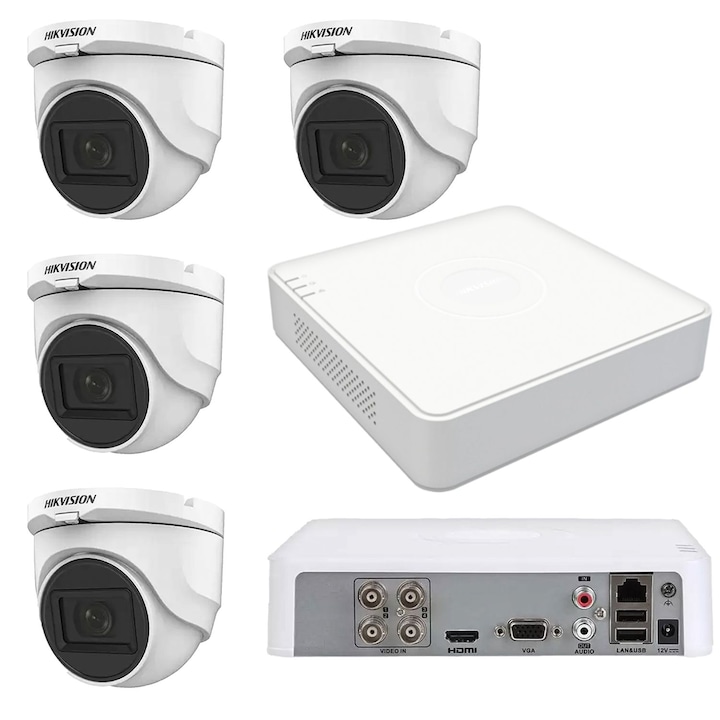 Sistem camere de supraveghere Techage, PTZ, Detectare umana, H.265, Niciunul, NVR, 8CH, 6 bucati, 5MP