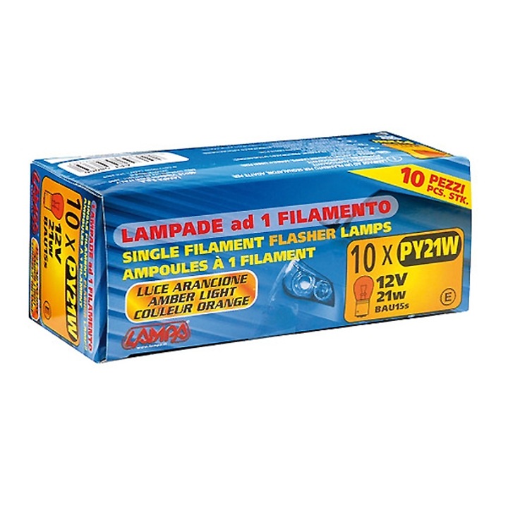 Set 10 becuri auto Lampa, 12V, PY21W, Portocaliu