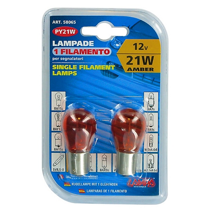 Set 10 becuri auto Lampa, 12V, PY21W, Portocaliu