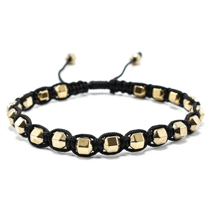 Bratara barbati din otel inoxidabil, auriu, 18,5-29 cm