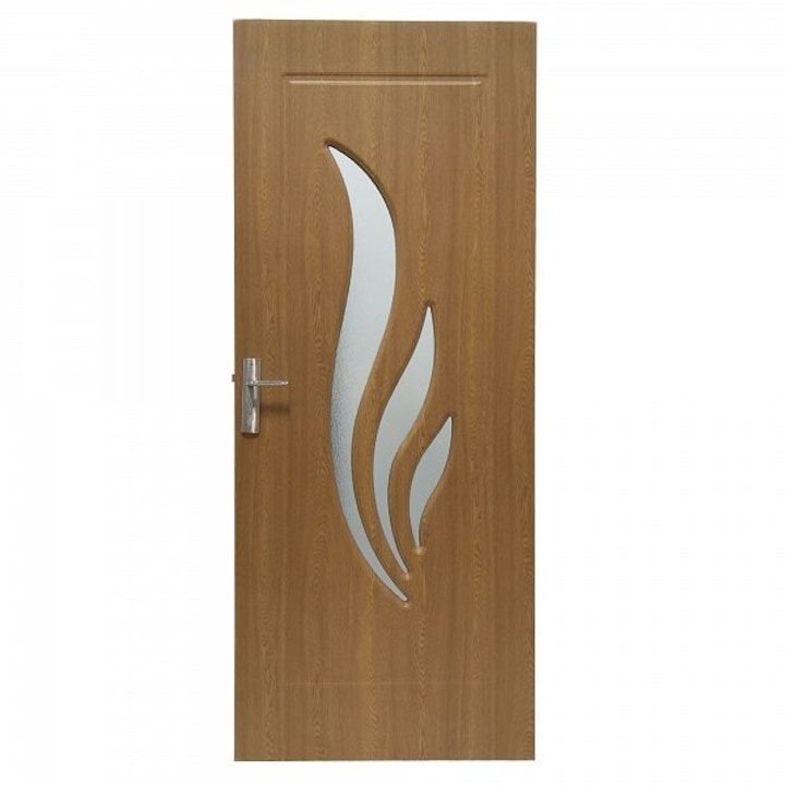 Интериорна дървена врата със стъкло Super Door F03-88-Q ляв/десен светъл дъб 203 х 88 см