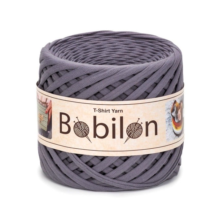 Banda textila Bobilon Mini, 5-7 mm, culoare Mr. Gray