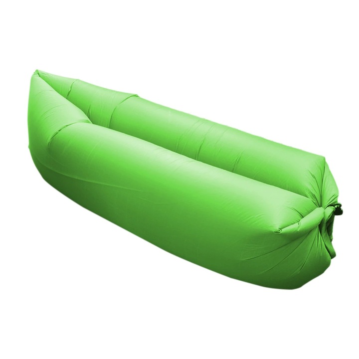 Надуваем дюшек тип Шезлонг, Lazy Bag, за плаж или басейн, Бързо надуване без помпа, 200x70 см, зелен
