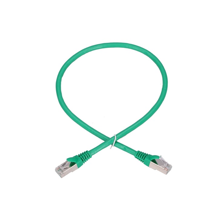 Cablu de retea Patchcord Cupru CAT6 FTP 0.5M Gigabit Verde