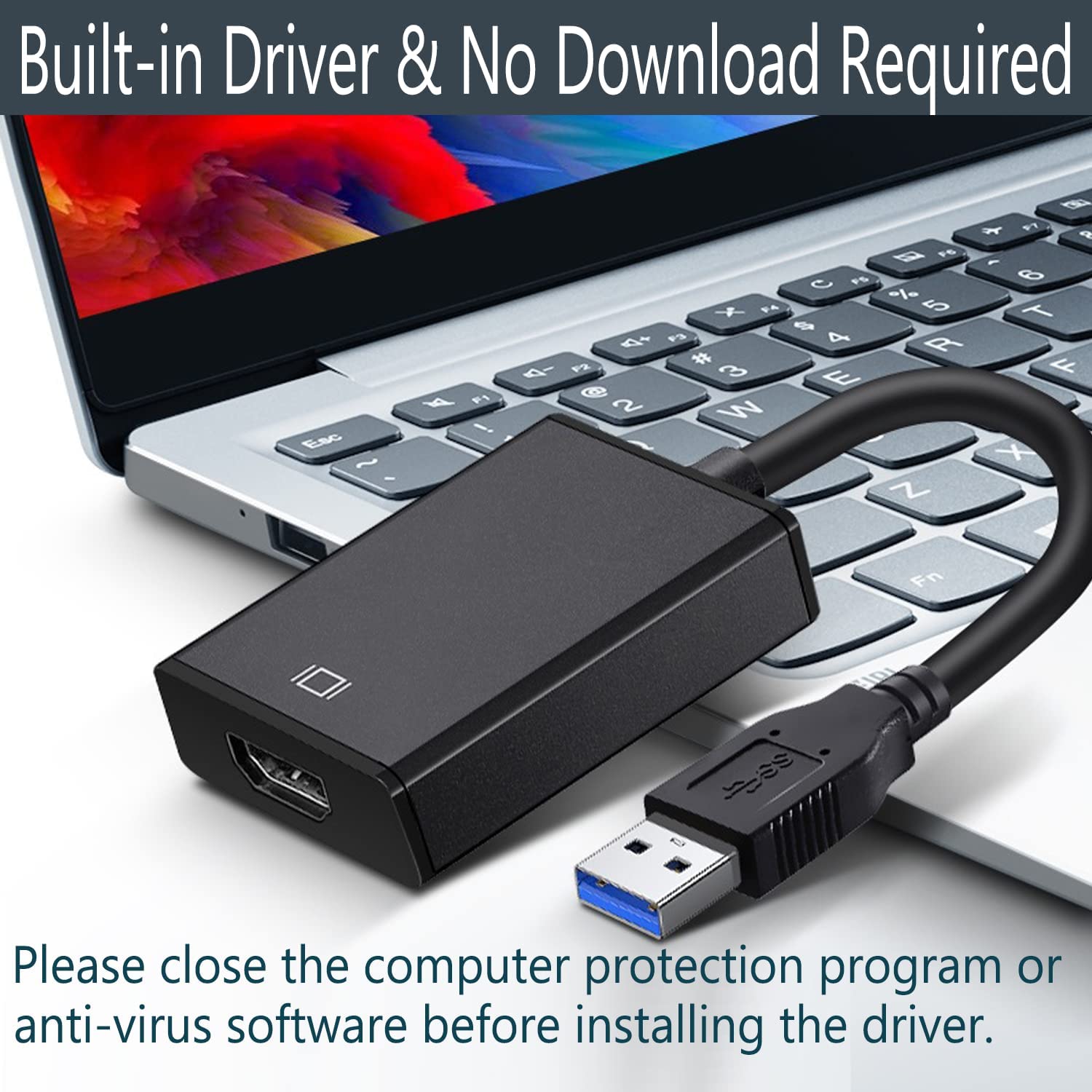 Adaptor video, USB/HDMI, 1080P, Negru - eMAG.ro