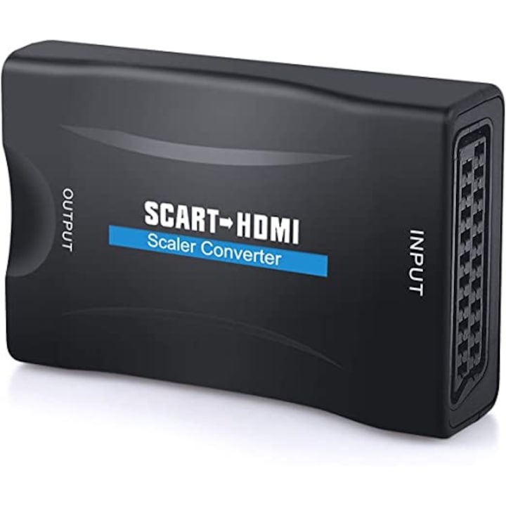 Видео адаптер, SCART/HDMI, 1080P, Черен