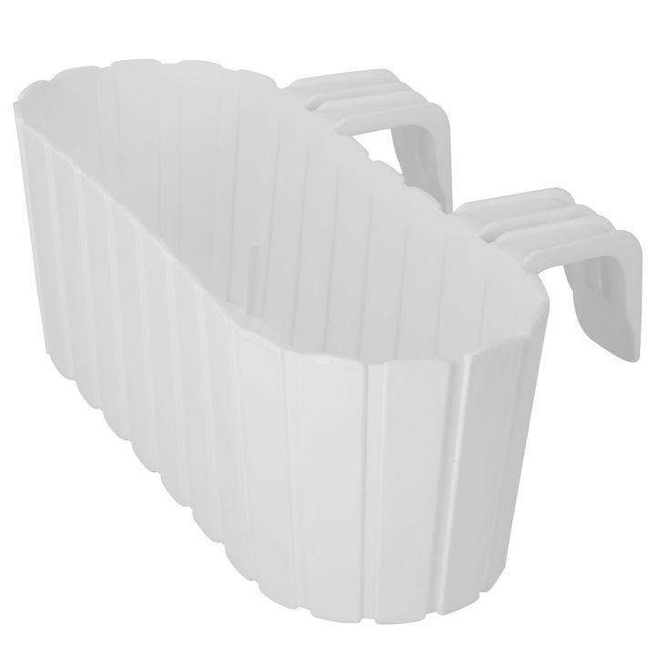 Jardiniera suspendata Kotarbau, Plastic, 38.5x13x13 cm, Alb