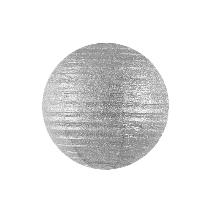 Декорация за висящ фенер, блестящ, сребрист, 45 см