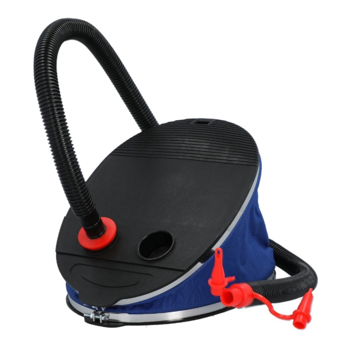 Pompa de Picior pentru Umflat Articole Gonflabile, Furtun Flexibil cu Adaptori, 30cm, Albastru