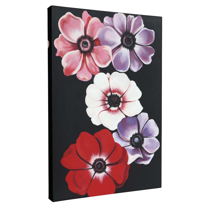 Tablou canvas, Intaglio, Modern, Color, Flori, Lalele rosii, print pe panza premium, pentru living 70 cm x 50 cm