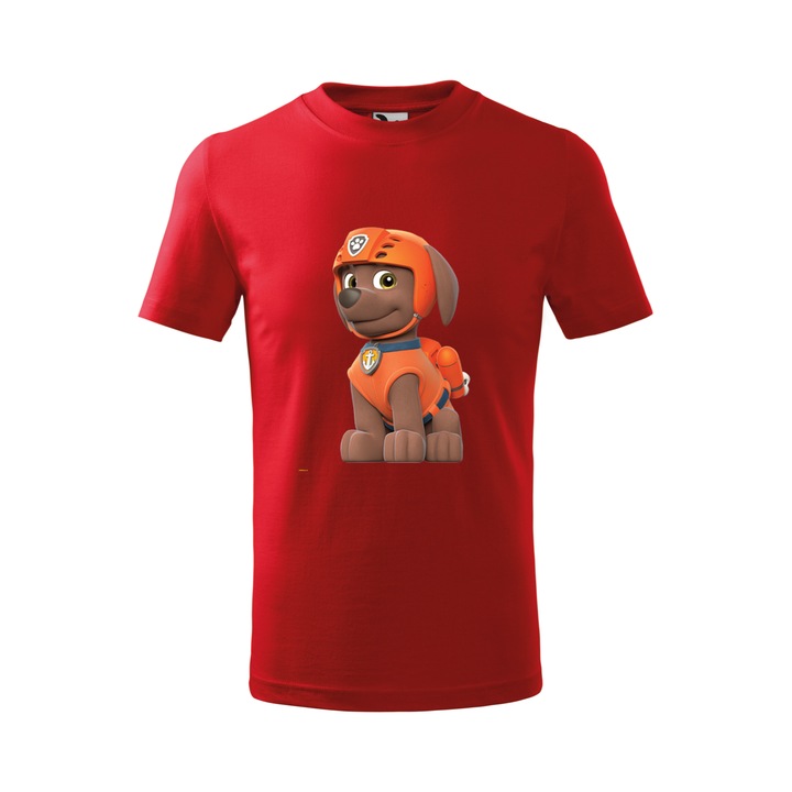 Tricou personalizat, model clasic, "Patrula Catelusilor- Zuma", Rosu, Marime XXL