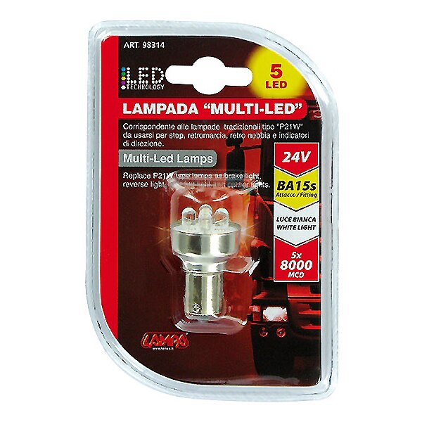 Lampadina Led W5W 24V 5 Led Bianca