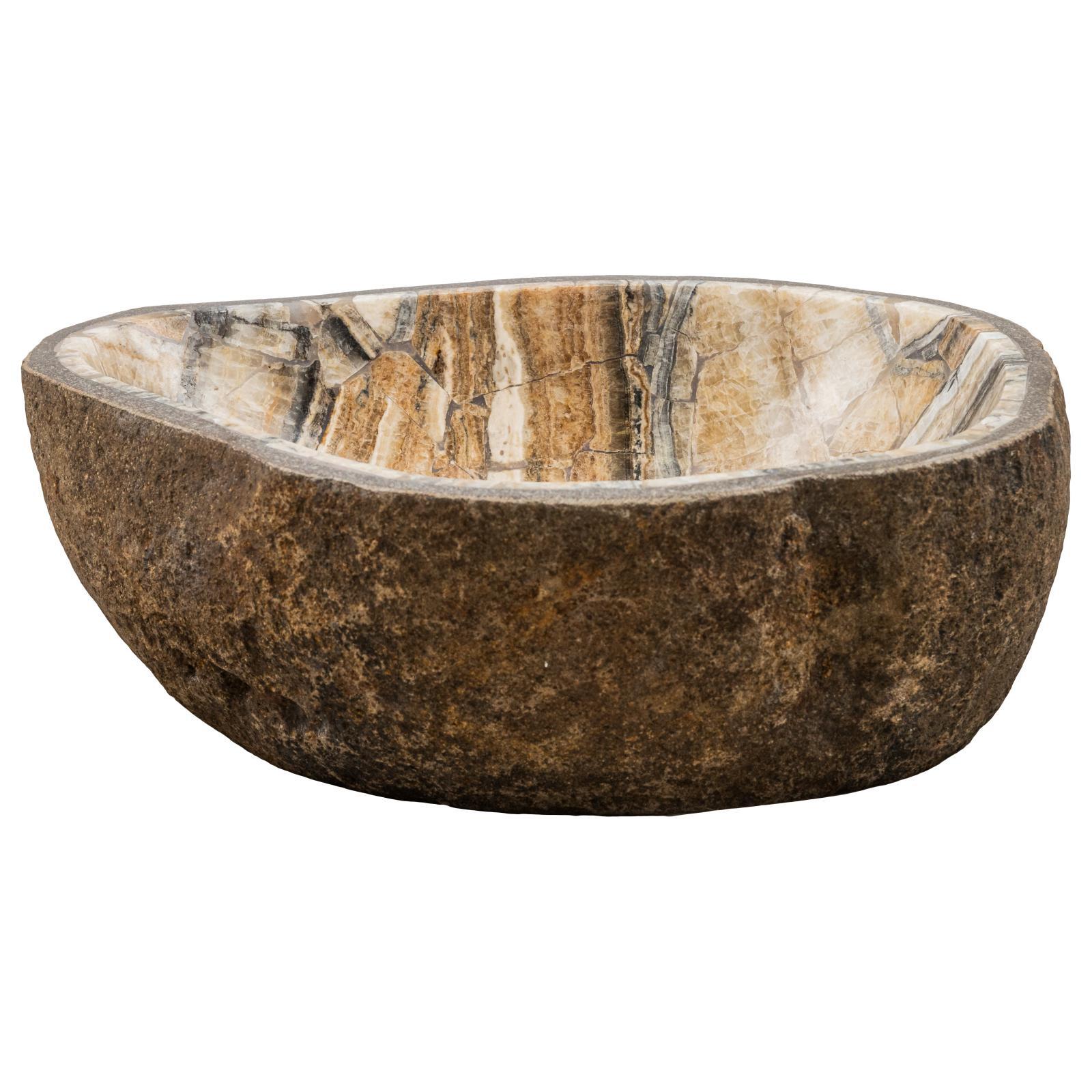 Lavoar Gemlook, Piatra naturala, Asimetric, 45 x 35 x 15 cm, Maro