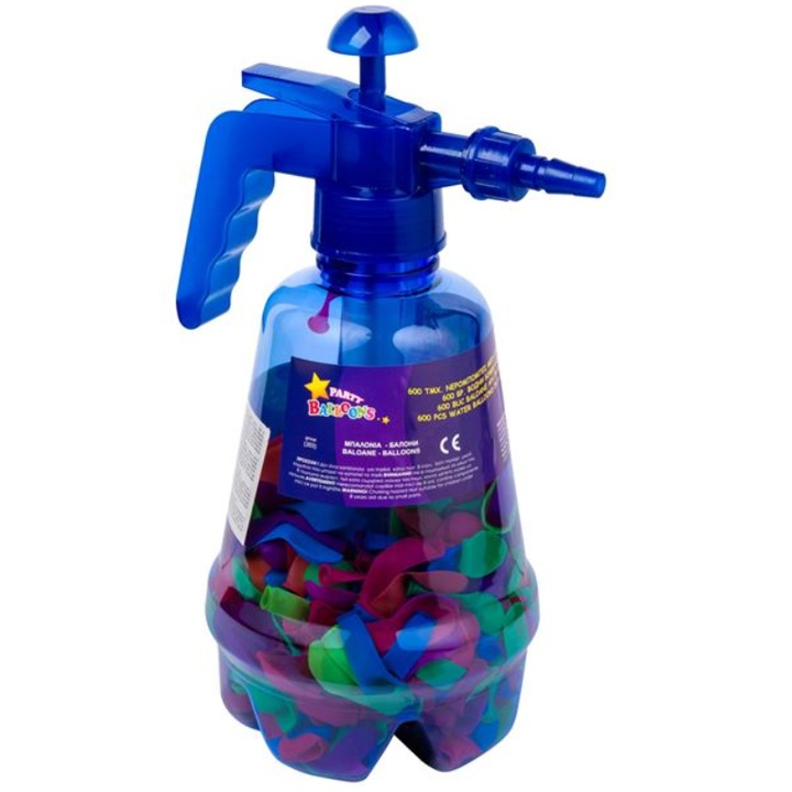 Комплект помпа и водни балони, 500 броя, Многоцветен