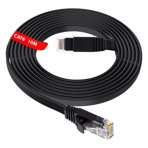 Cablu de retea UTP plat cat6, 10 metri, negru