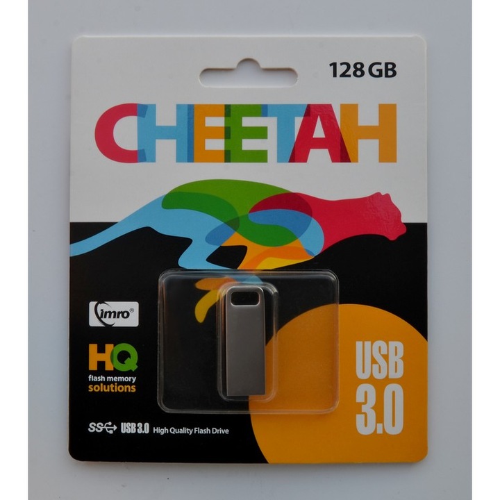 USB памет IMRO CHEETAH, 128GB, USB 3.0, хром, сребрист